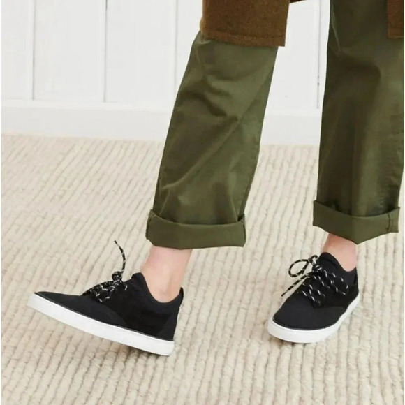Jenni Kayne Sneakers Trainer Low Top Shoes Suede Lace Up Black Size EU 38 US 8 - Picture 1 of 11